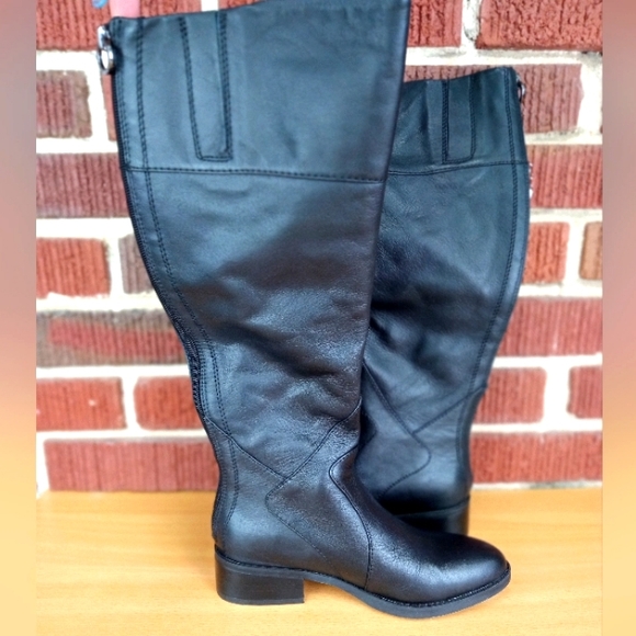 NWT Sole Bound by BareTraps 'Dreia' Wide Calf Genuine Leather Knee High Boots - Picture 2 of 5